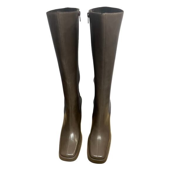 Jeffrey Campbell Womens Leather Maximal High Block Heel Boots Olive Size 9.5 - Picture 3 of 12